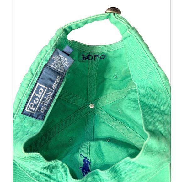 Polo Ralph Lauren Men's Green Cotton Twill Ball Cap Hat One Size Embroidered - Picture 7 of 7